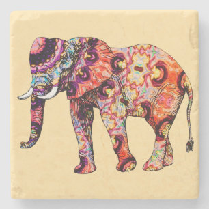 Elefant Tier Traditionelle chinesische Muster  Steinuntersetzer