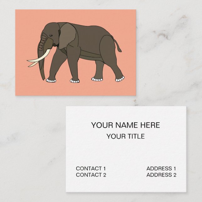 Elefant Tier Visitenkarte (Vorne/Hinten)