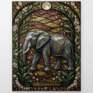 Elefant Trockene Ebenen Illumina Bleiglas Postkarte