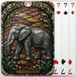 Elefant Trockenebenen Illumina Bleiglas Spielkarten