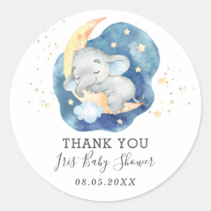 Elefant Twinkle Little Star Baby Dankeschön-Gesche Runder Aufkleber