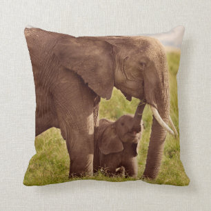 Elefant u. Baby Getty Bild-  Kissen