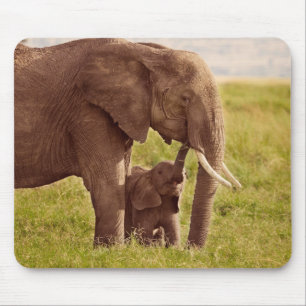 Elefant u. Baby Getty Bild- Mousepad