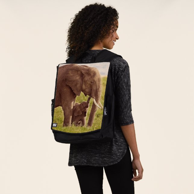 Elefant u. Baby Getty Bild-| Rucksack (Ausgewaschen)