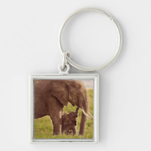Elefant u. Baby Getty Bild- Schlüsselanhänger