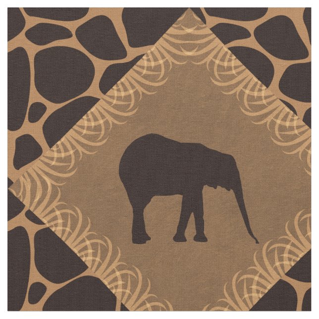 Elefant-u. Tier-Druck-Diamant-Muster Stoff (Nahaufnahme)