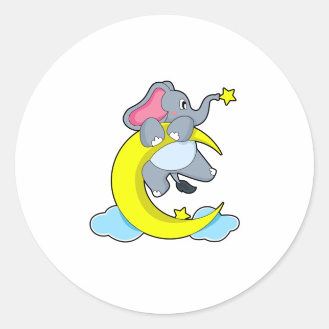 Elefant über Wolken Runder Aufkleber (Vorderseite)