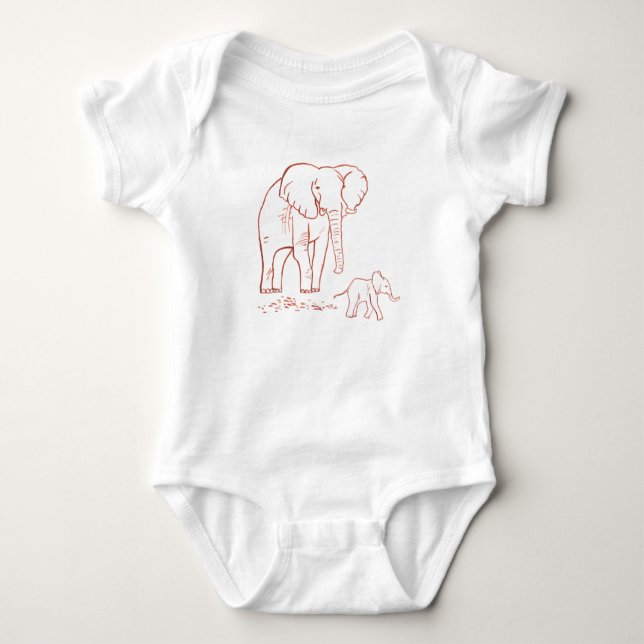 Elefant und Baby Baby Strampler (Vorderseite)