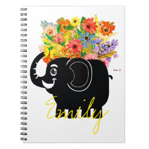 Elefant und Blume Notizblock