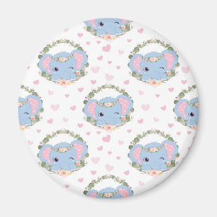 Elefant und Blume Tattoo Magnet