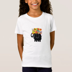 Elefant und Blumen T-Shirt