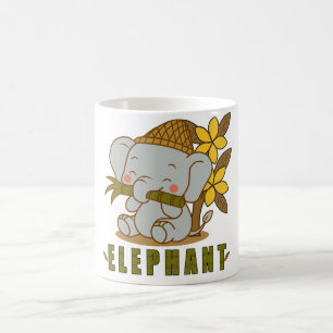 Elefant und Champi-Blume Kaffeetasse