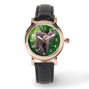 Elefant und Dschungel Armbanduhr