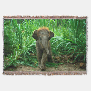Elefant und Gras Decke