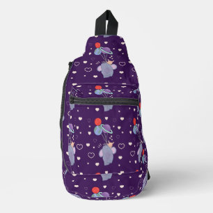 Elefant und Hase Weltraum-Ballonfahrt Whimsical Crossbody Bag