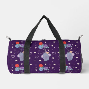 Elefant und Hase Weltraum-Ballonfahrt Whimsical Duffle Bag