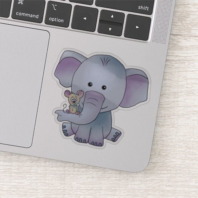 Elefant und Maus Aufkleber (Detail)