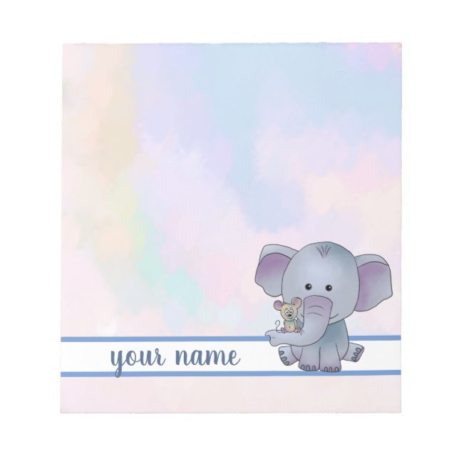 Elefant und Maus Notizblock (Vorderseite)