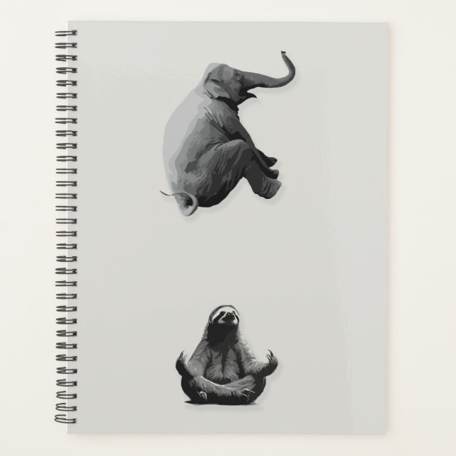 Elefant und meditierende Sloth Harmonie Planer (Vorderseite)