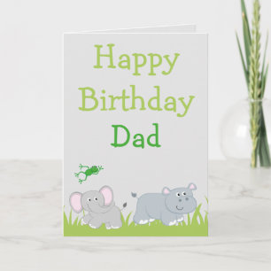 Elefant und Nilpferd Alles Gute zum Geburtstag Pap Karte