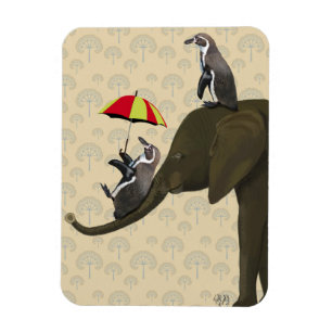 Elefant und Pinguine Magnet