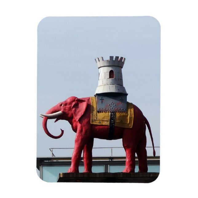 Elefant und Schloss Magnet (Vertikal)