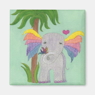 Elefant und Schmetterling-BESTE FREUNDIN Magnet