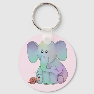 Elefant und Schnecke Schlüsselanhänger