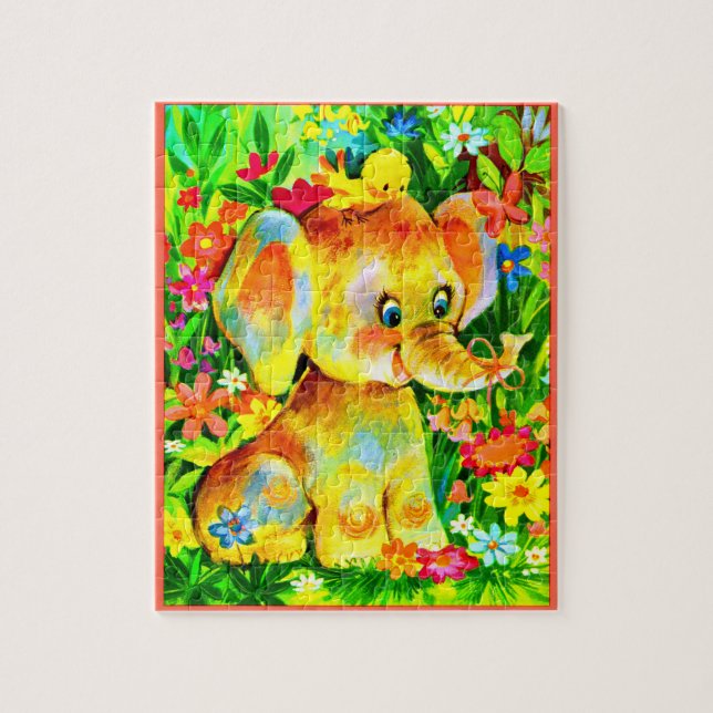 Elefant und Vogel (Vertikal)