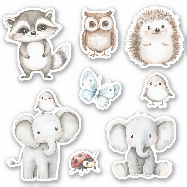 Elefant und Vogel beste Freunde Aufkleber (Vorderseite)