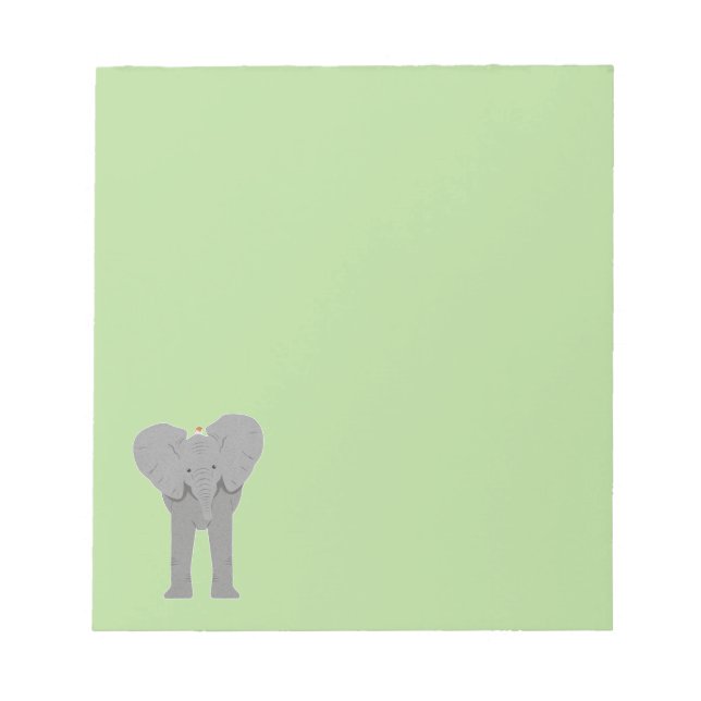 Elefant und Vogel Notizblock (Vorderseite)