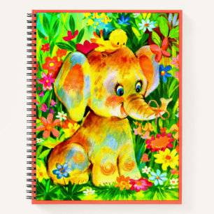 Elefant und Vogel Notizbuch