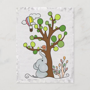 Elefant unterm Baum Postkarte