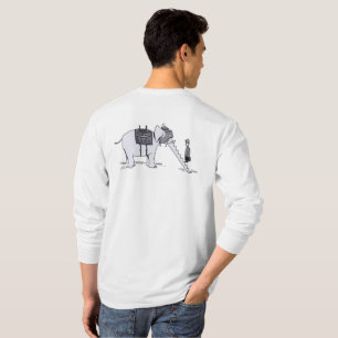 Elefant Upgrade Herren weißes Langarmshirt Rücken T-Shirt