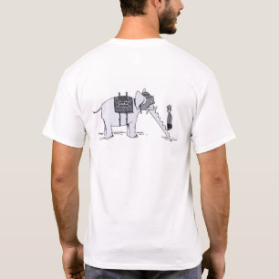 Elefant Upgrade Herren weißes T-Shirt Rücken