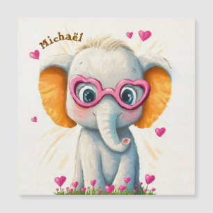 Elefant Valentinstag Herz Abzeichen Kinder Schule Magnetkarte