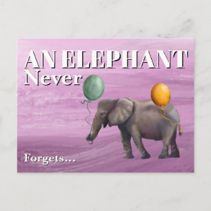 Elefant vergisst nie Postkarte