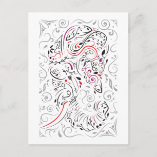 Elefant verziert postkarte