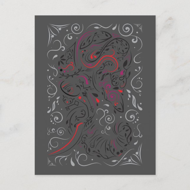 Elefant verziert postkarte (Vorderseite)