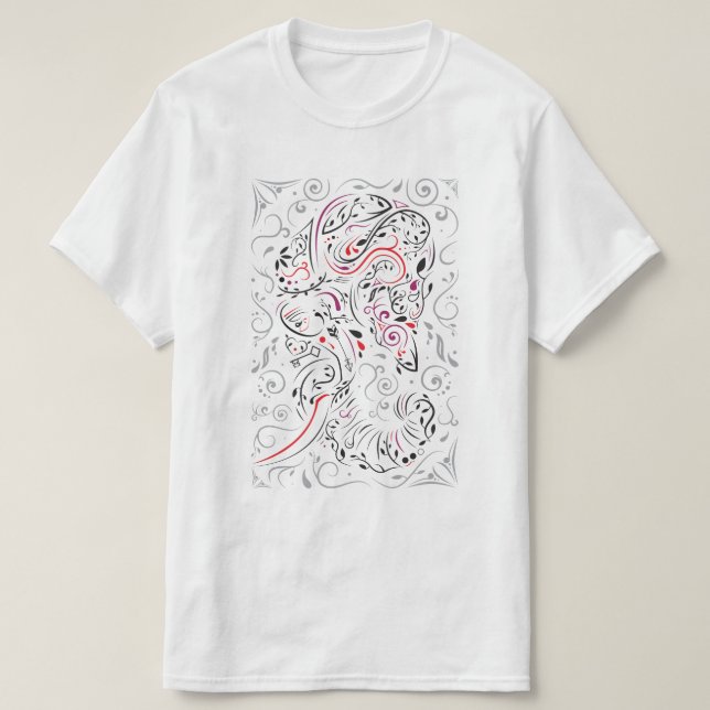 Elefant verziert T-Shirt (Design vorne)