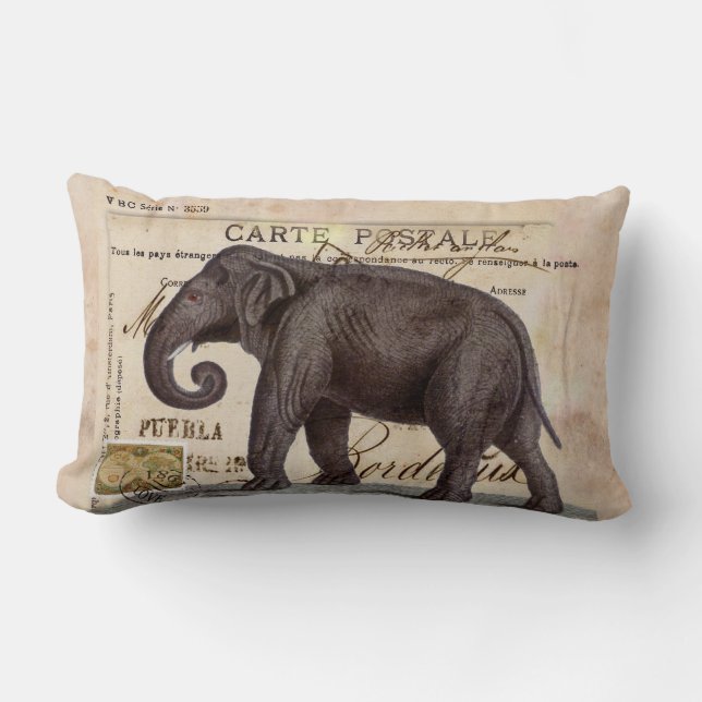 Elefant-Vintager KissenChic Lendenkissen (Vorderseite)