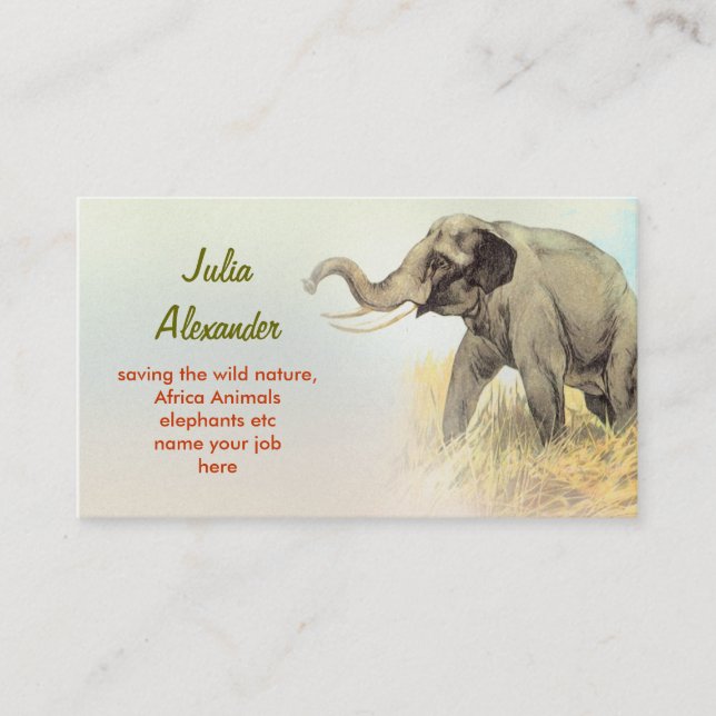Elefant-Visitenkarte Visitenkarte (Vorderseite)