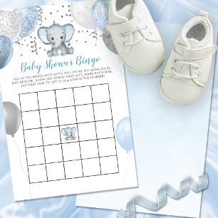 ELEFANT Wasserfarbe Baby Shower Bingo Karte VORANS