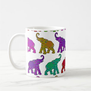Elefant-Wegmuster-Fliesenentwurf Kaffeetasse