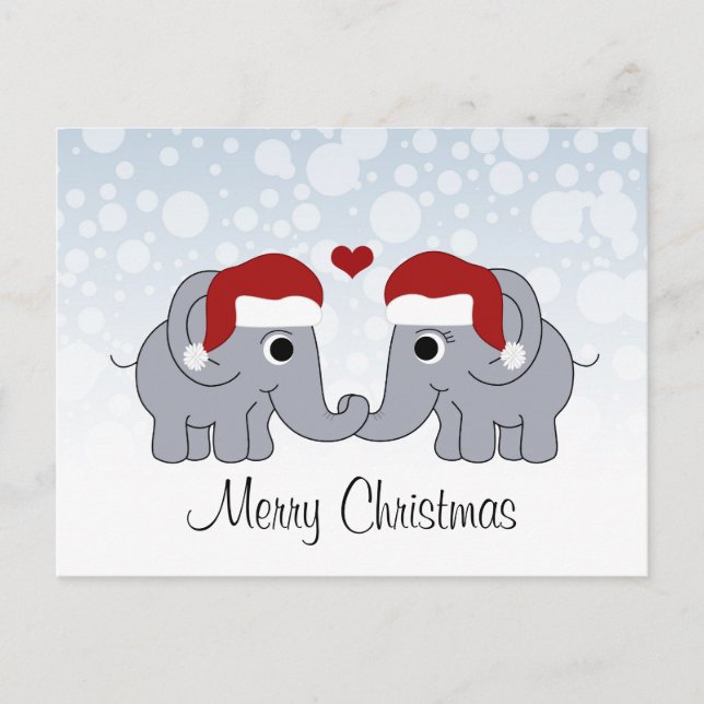 Elefant-Weihnachten Feiertagspostkarte (Vorderseite)