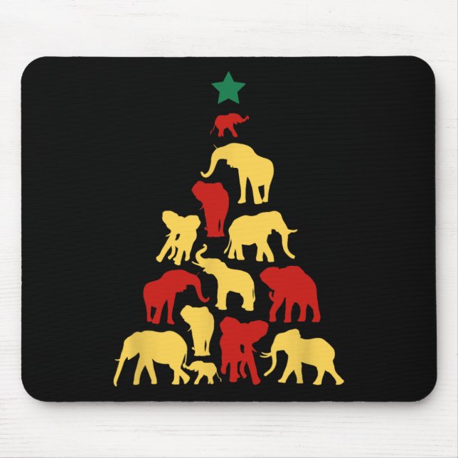 Elefant Weihnachtsbaum Südafrika Safari Tier Mousepad (Vorne)