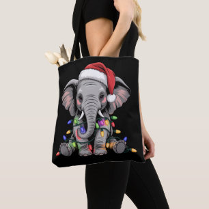Elefant-Weihnachtslichter Weihnachten Wildtier Tasche