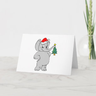 Elefant (Weihnachtsmannmütze) Feiertagskarte