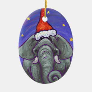 Elefant-Weihnachtsverzierung Keramikornament