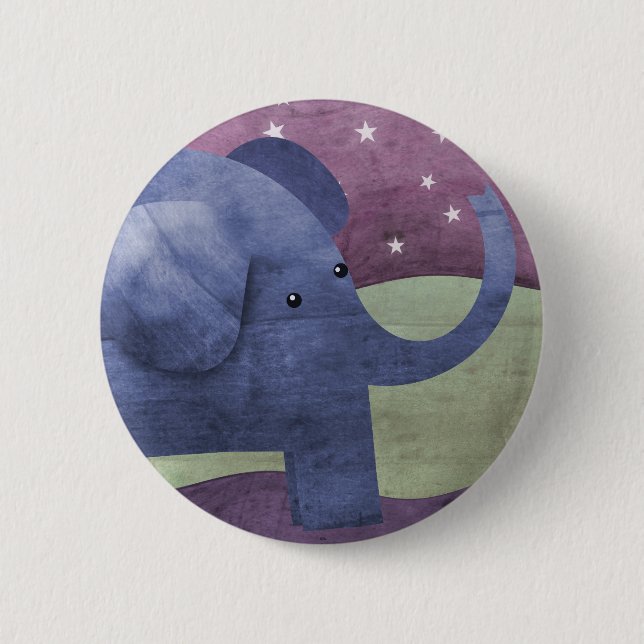Elefant wünscht nach einem Stern - knöpfen Sie Button (Vorderseite)